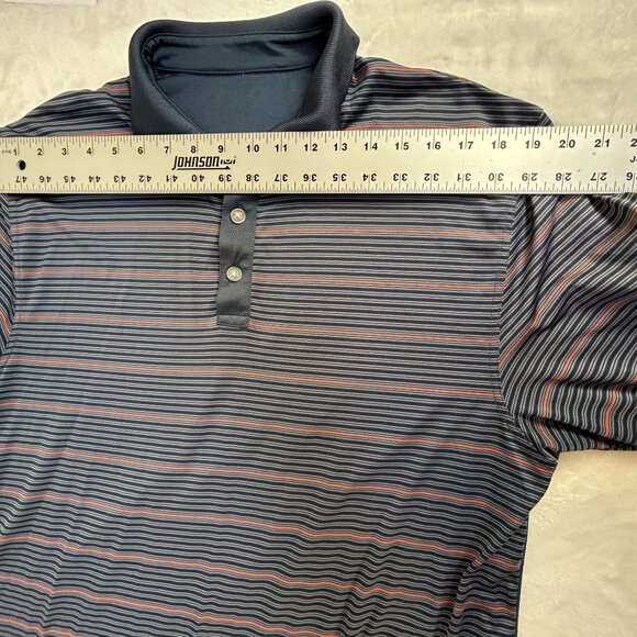 Callaway Mens Striped Long-Sleeve Golf Polo Shirt Pebble Beach Invitational EMC - Picture 6 of 8